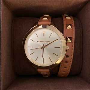 MICHAEL KORS studded wrap watch